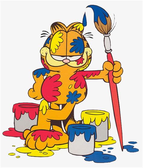 A Cartoon Tiger Holding A Paintbrush And Buckets