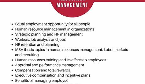 MBA Thesis Topics in Human Resources Management by MBA Diss - Issuu
