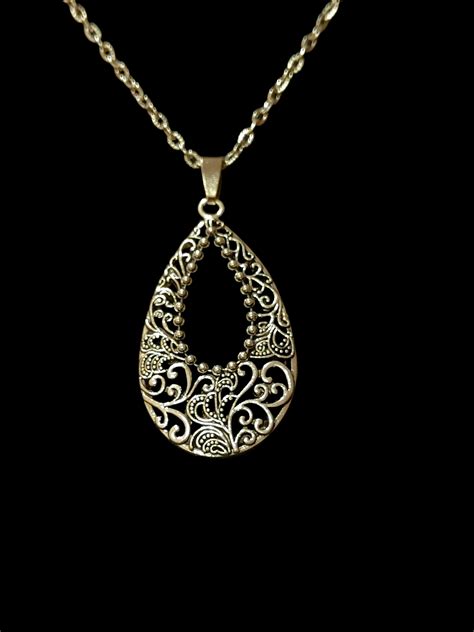 Antique Silver Teardrop Pendant by Naomis Treasure Trove | Shop In Ireland