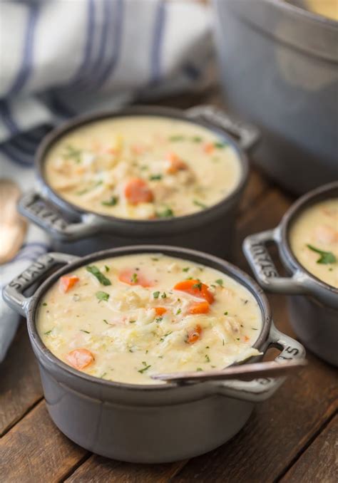 A cream soup is a soup prepared using cream, light cream, half and half or milk as a key ingredient. Creamy Chicken Soup - Simply Sated