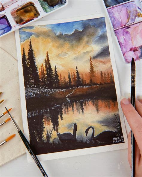 Mikaela Serur On Instagram “paisagem Em Aquarela Que Virou Aula Pros