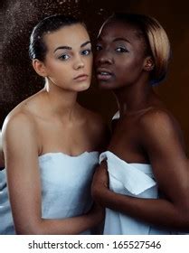 Two Beautiful Women Studio Portrait Stock Photo 165527546 Shutterstock