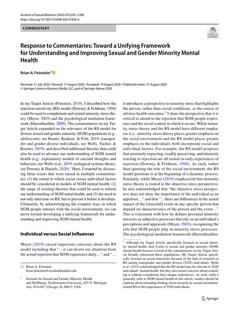 Pdf Response To Commentaries Toward A Unifying Framework For