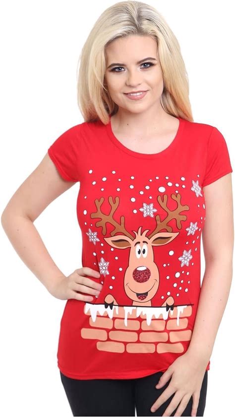 my fashion store new women xms olaf frozen christmas t shirt top slim tight fit uk size 6 26