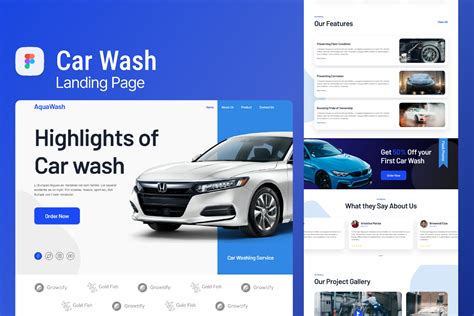 Aquawash Car Wash Landing Page Template Figma Community