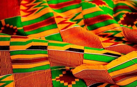 Kente Fabric Authentic Handwoven Ghana Ethnic Cloth Multi Coloured