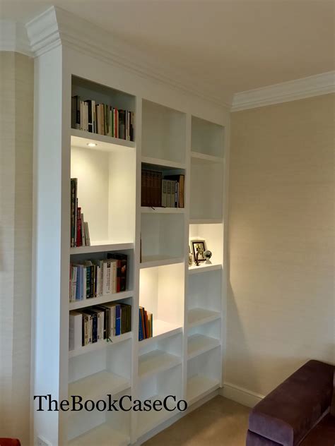Contemporary Bookcase Shelving With Inset Lighting Contemporary