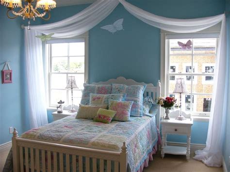 Outstanding Girls Bedroom Ideas Applying Blue Room Color Completed
