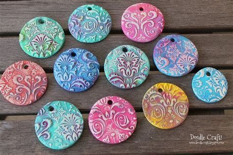 Damask Polymer Clay Pendants Made With Sculpey Polymer Clay Pendant