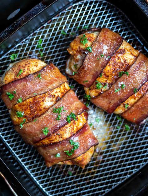 Don't call it dry and never call it bland. AIR FRYER BACON WRAPPED CHICKEN BREAST + Tasty Air Fryer ...