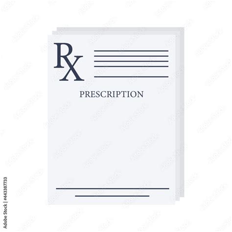Rx Form Prescription Medical Paper Document With Medications