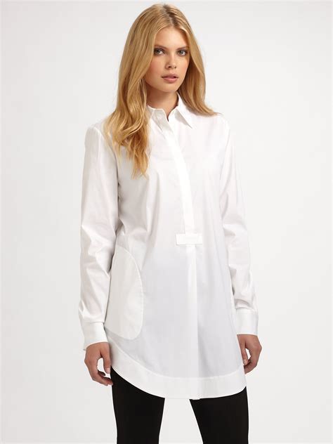 Lyst Lafayette 148 New York Jaylen Tunic Blouse In White