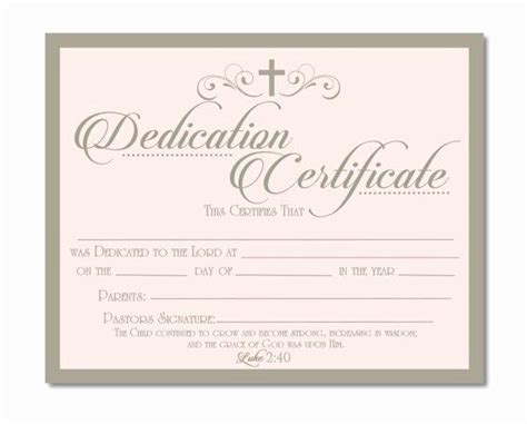 Free Printable Baby Dedication Certificate Template Fresh Printable
