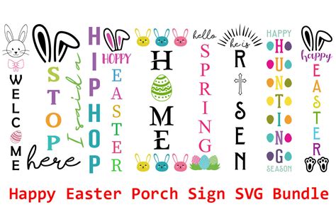 9 Easter Porch Sign SVG T-Shirt Bundle Graphic by Creative Design