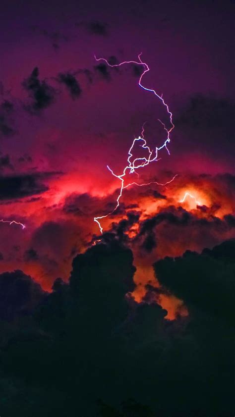 Lightning Red Clouds Storm Wallpaper 2020 Bulutlar