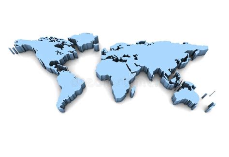 3d World Map Over White Background Stock Illustration Illustration Of