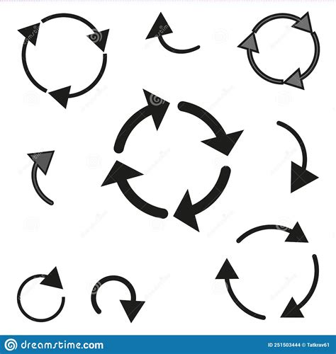 Circular Arrows In Linear Style Vector Illustration Stock Image Stock