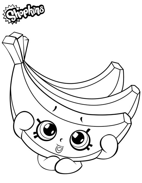 Main menu home animal coloring cartoon coloring disney coloring educational coloring family, people and jobs coloring fantasy and medieval coloring holidays and season coloring miscellaneous coloring nature and food nature coloring pages. Shopkins Bananas - Coloring pages for you