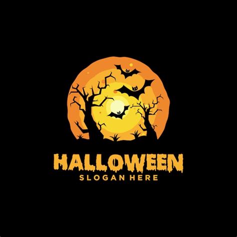 Logotipo De Halloween Con Plantilla Slogan Vector Premium