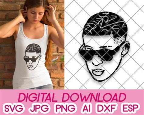 Download Bad Bunny Face Digital Download Dxf Svg Pdf Jpeg Png Eps ...