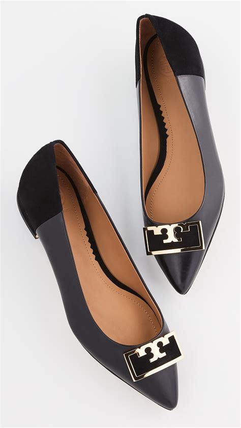 Tory Burch Leather Gigi Pointed Toe Flats In Black Lyst