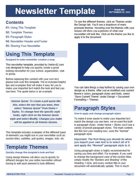 Free Newsletter Templates for Word