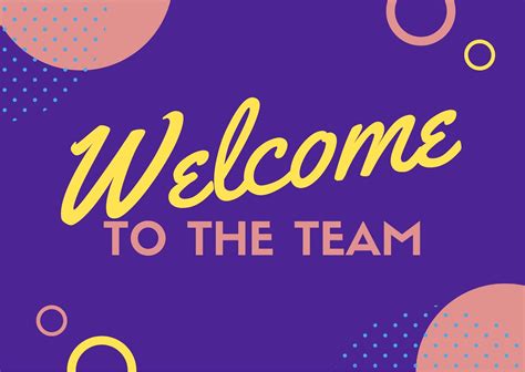 Free Printable Welcome To The Team Sign Template

