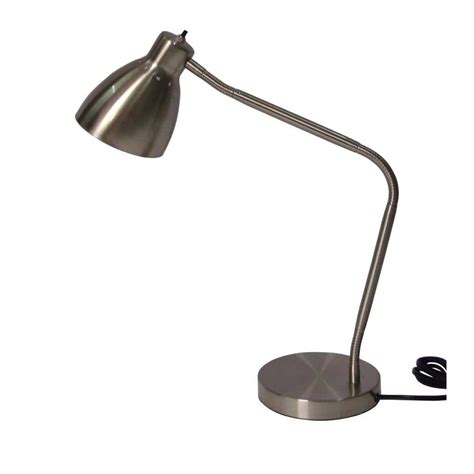 Adesso 275 In Satin Steel Gooseneck Desk Lamp Af40569 The Home Depot