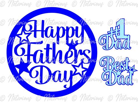 Happy Fathers Day SVG Cake Topper Happy Father's Day | Etsy