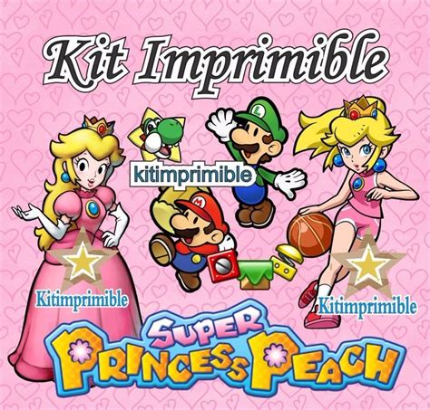 Kit Imprimible Princesa Peach Invitaciones Souvenirs 24000 En