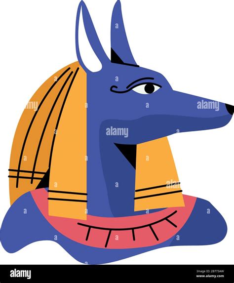 Anubis Egyptian God Character Isolated Icon Stock Vector Image And Art Alamy