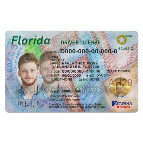 Florida Driver License Psd Template Psd Documents Store