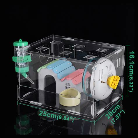 New Hamster Acrylic Cage Clear 1 Layer Mice Mouse Gerbil Castle Rat