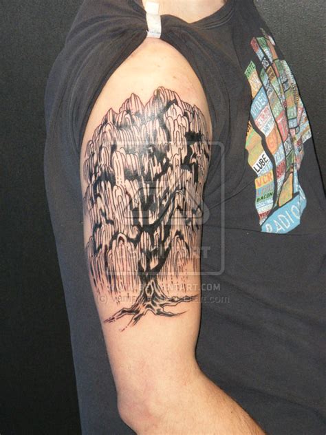 They feel as if they have no limits and feel as if they are proud. Amazing Weeping Willow Tree Tattoo on Right Upper Arm ...