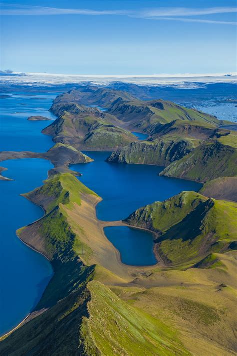 Lake Langisjór Blue Glacial Lakes Landmannalaugar Iceland Highlands