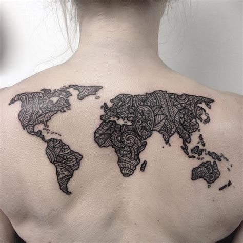 World Map Tattoo On Back Map Tattoos World Map Tattoos Back Tattoo Images