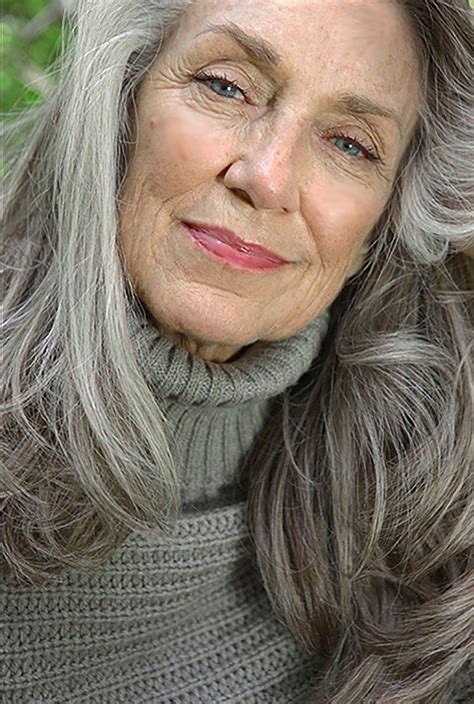 Jody Jaress Stylish Older Women Long Hair Older Women Silver Grey