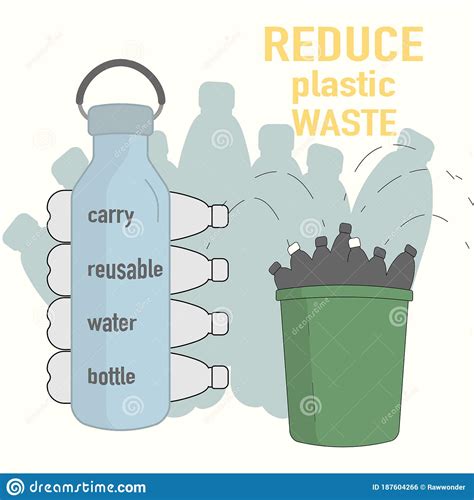 Reduce Plastic Waste Stock Vector Illustration Of Idea 187604266