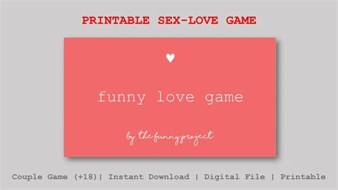 Funny Love Game Printable Sex Love Game For Couples 18 Etsy