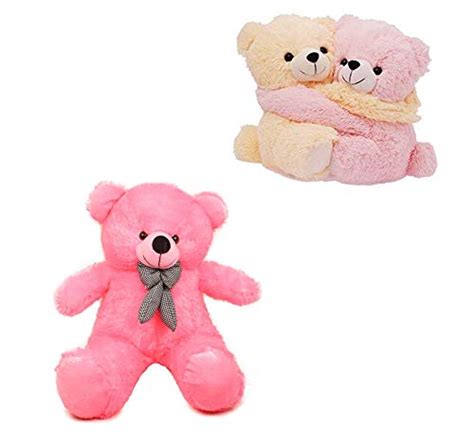 Nkl Standing Teddy Bear 36 Inch Pink Couple Teddy Pink And Cream