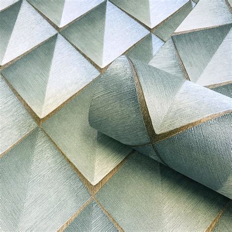 Metallic Geometric Wallpaper Emerald Gold