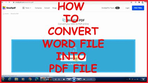 How To Convert A Word File Into Pdf File Online Youtube