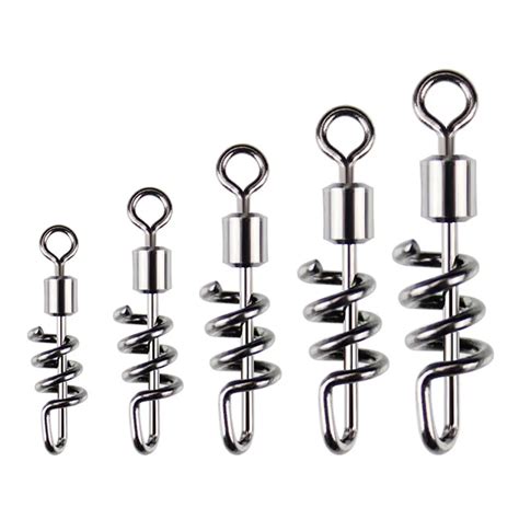 20pcslot Rolling Swivel With Screwed Snap Fishing Swivels Barrel