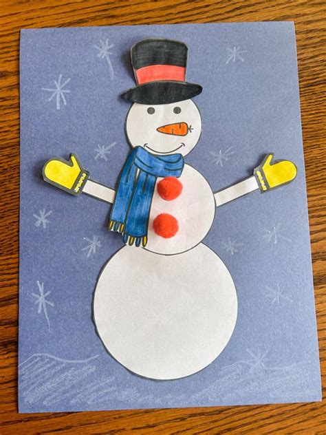 Build A Snowman Craft With Free Printable Template Fox Farm Home