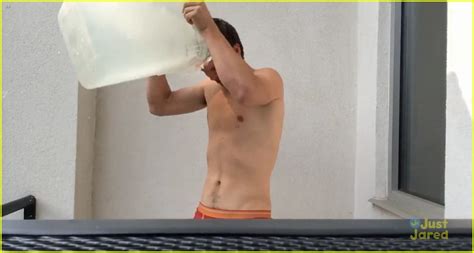 Full Sized Photo Of Ansel Elgort Shirtless Wet For Ice Bucket Challenge
