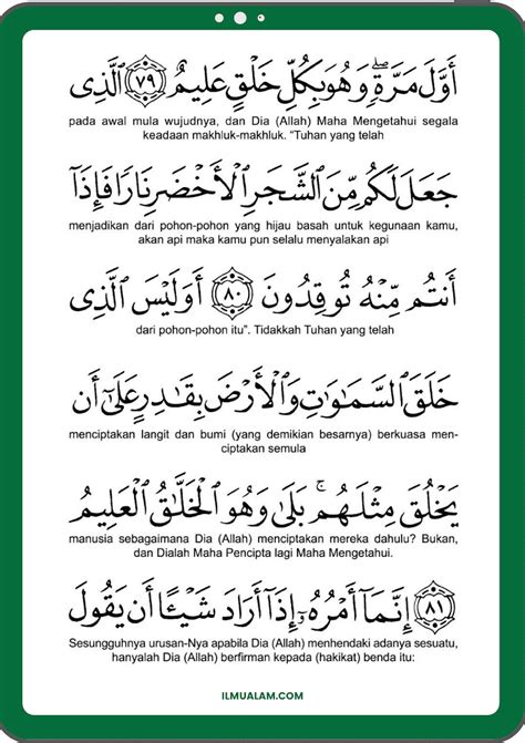 Surah Yasin Rumi dan Jawi (Maksud & Terjemahan Yassin)