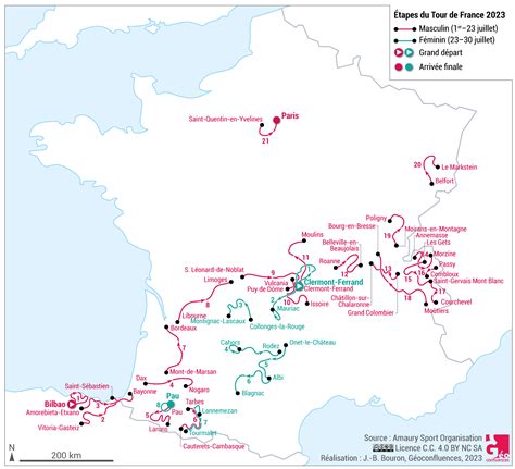 Carte à la une Tour de France derrière la carte un espace sportif Géoconfluences
