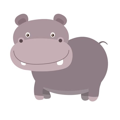 Caricatura De Hipopótamo En Estilo Plano 8480753 Png