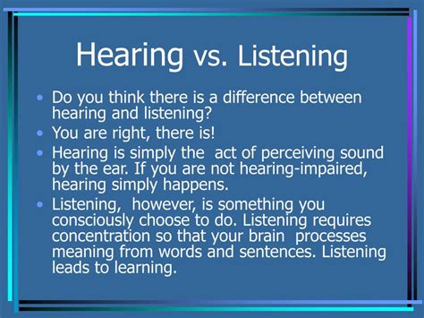 Ppt Hearing Vs Listening Powerpoint Presentation Free Download Id