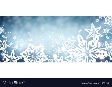Blue Winter Banner With Snowflakes Royalty Free Vector Image